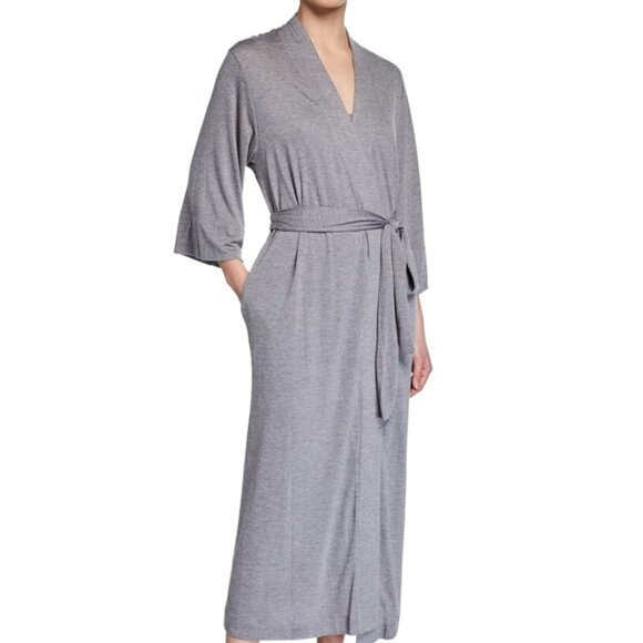 Natori Shangri-La Long Gray Robe Size Small - Picture 1 of 10
